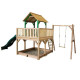 Atka Play Tower with Single Swing Brown/green - Green slide Atka Play Tower with Single Swing Brown/green - Green slide
